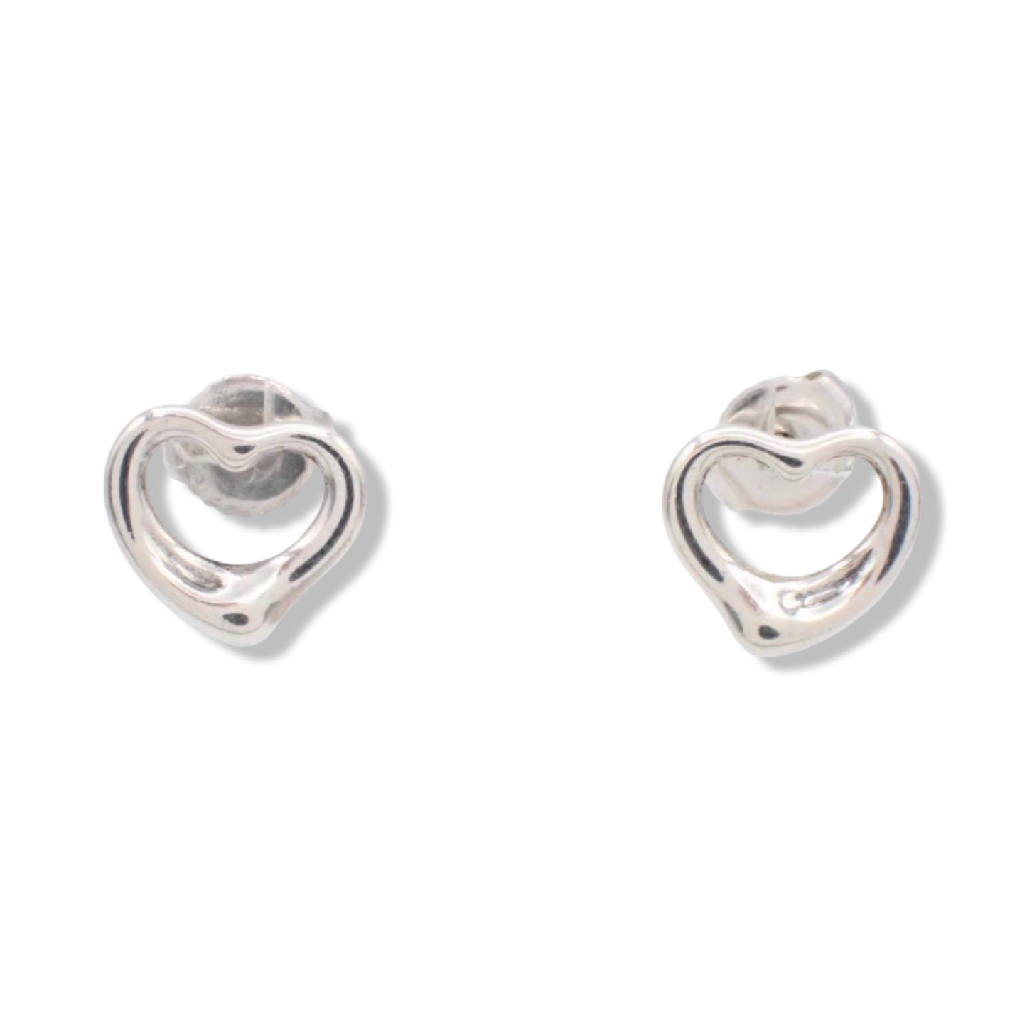 Pre-Owned Tiffany Silver Open Heart Earrings - Stud - TIF1054