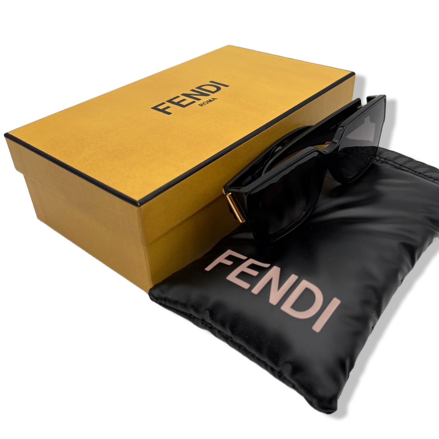 Pre-Owned Fendi FIRST Shiny Black Frame Sunglasses - FEN1039