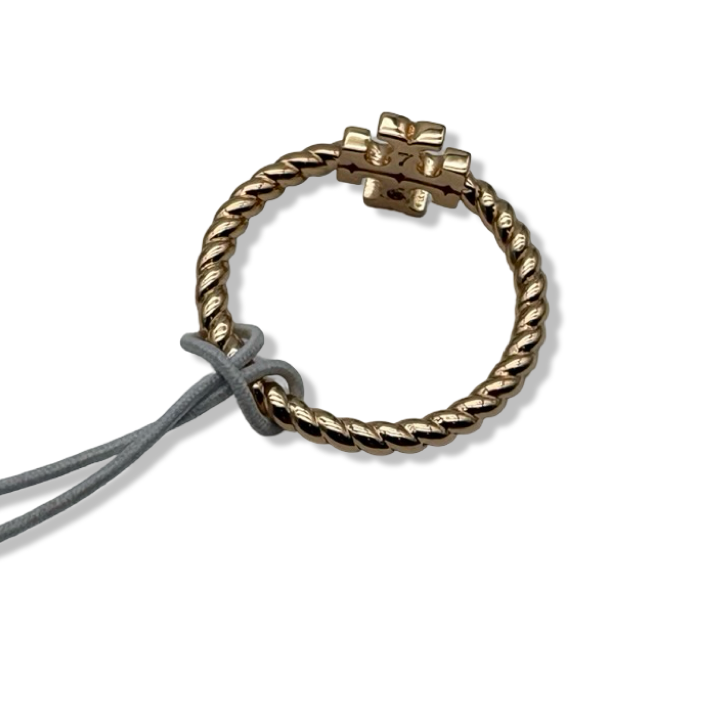 Pre-Owned Tory Burch Textured Rope Ring (Gold Tone, 7) - B0FLWWNXCL