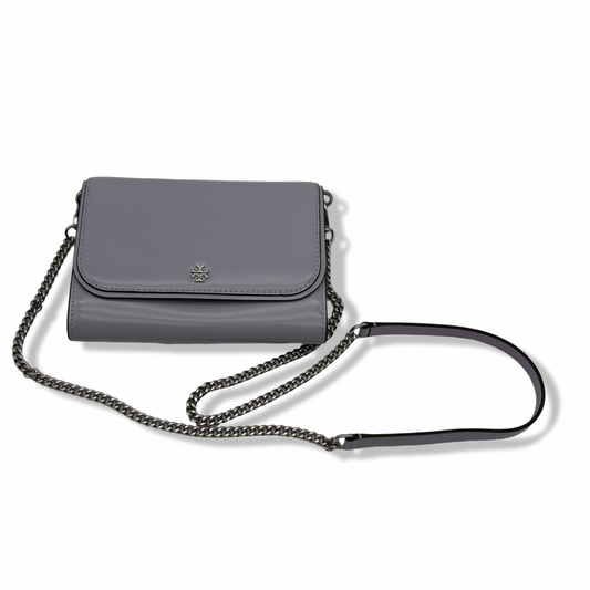 Pre-Owned Tory Burch Emerson Patent Chain Wallet 139427 Violet Sky 537 - B0F22M83N8