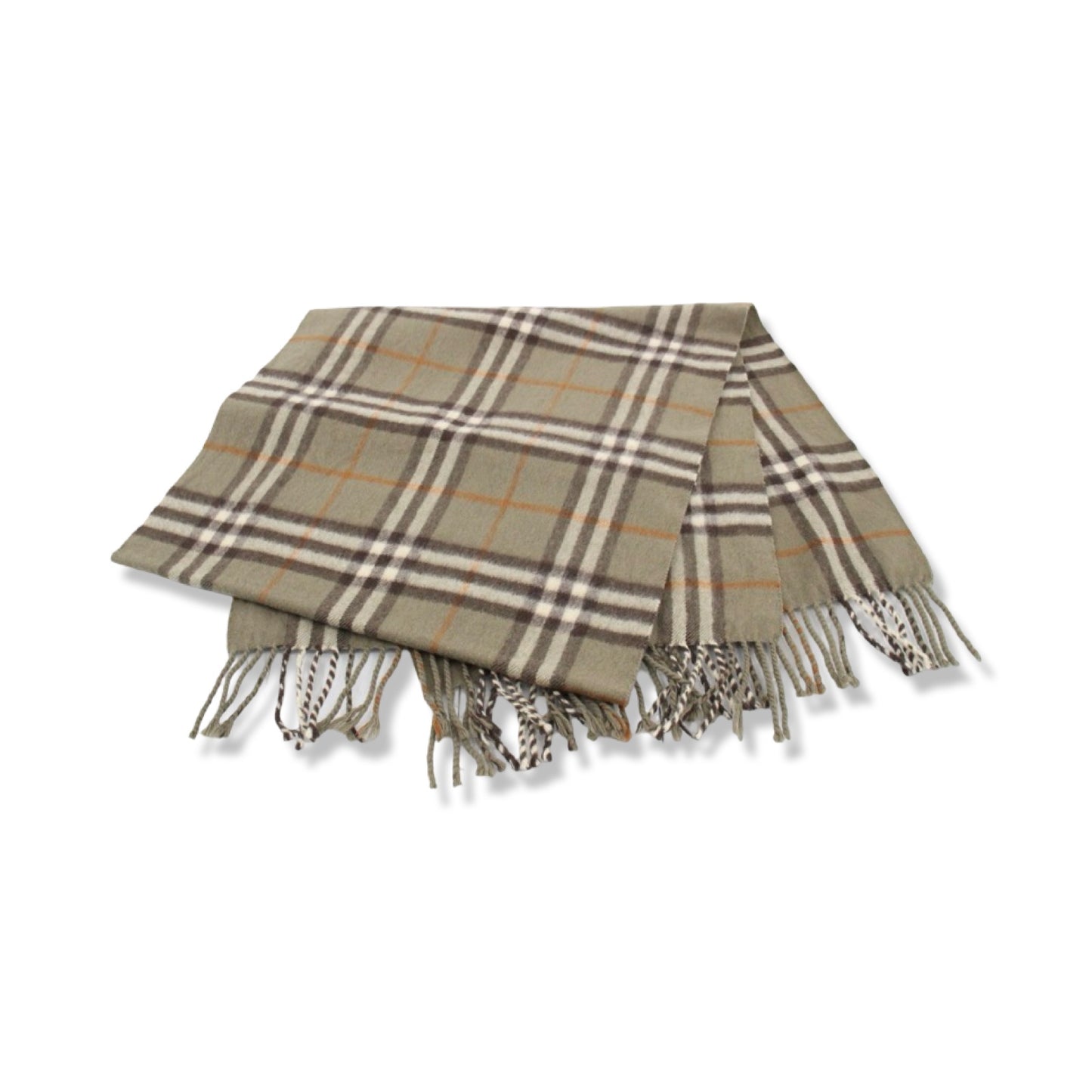 Pre-Owned Burberry Green Check Cashmere Scarf - BB1049