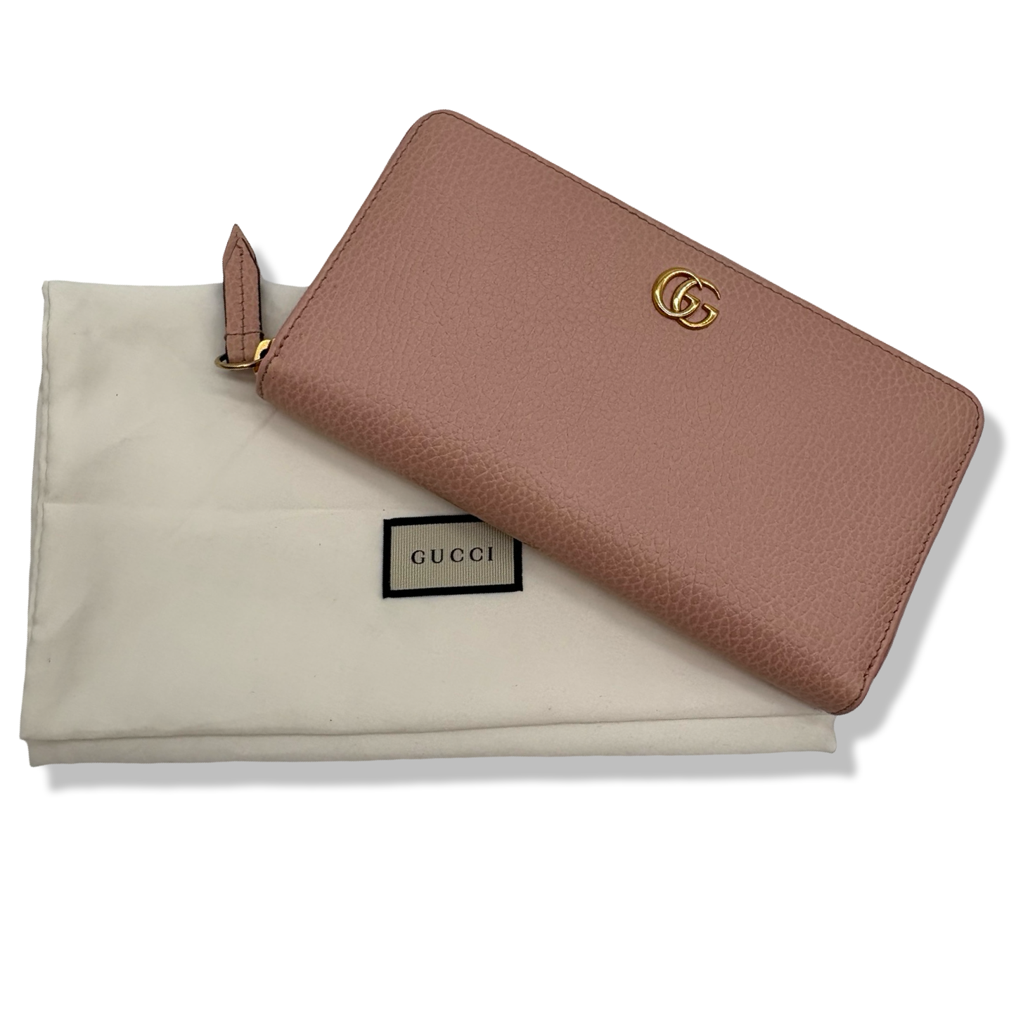 Pre-Owned Gucci Leather Zip Around Pink Wallet - G1187
