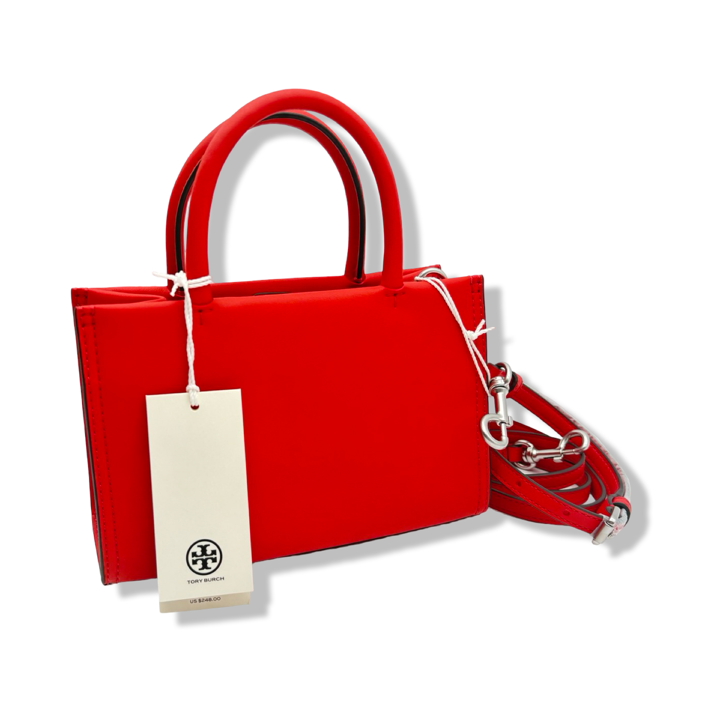 Pre-Owned Tory Burch Women's Ella Bio Mini Tote, Poppy Red, One Size - B0C8BTMHQC