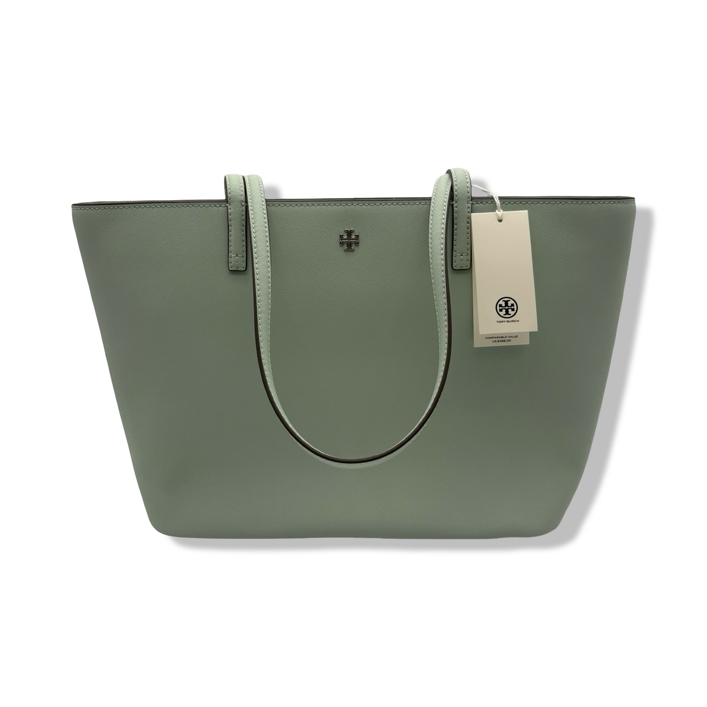 Pre-Owned Tory Burch Emerson Top Zip Tote Detachable Crossbody Strap (Mint Drop) - B0FNLTHVQB