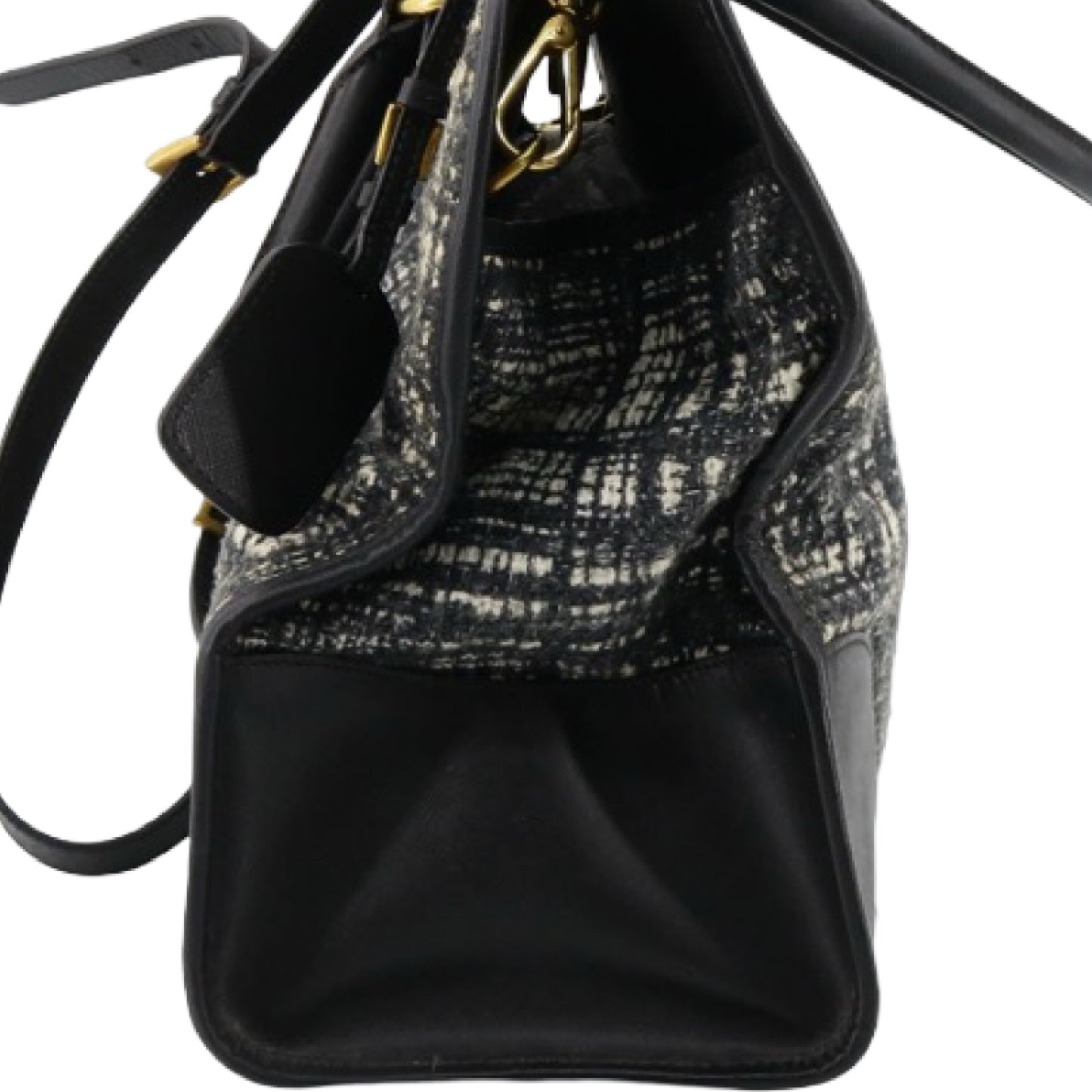 Pre-Owned Prada Tweed and Leather Crossbody Bag - P1016