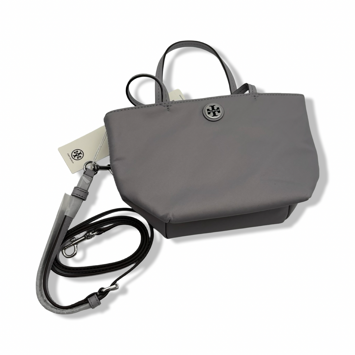 Pre-Owned Tory Burch Women's Ella Nylon Mini Tote (Bay Gray) - B0FHR96GR2