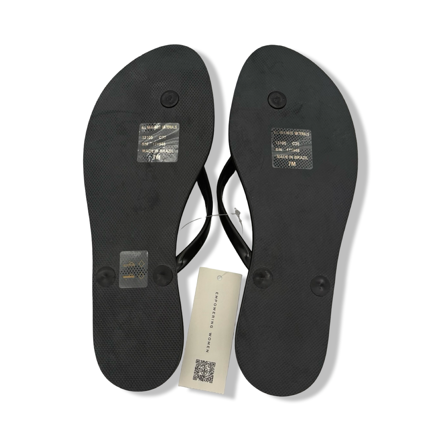 Pre-Owned Tory Burch Chelsea Flip Flop (basket weave/chai tea/perfect black, US Footwear Size System, Adult, Women, Numeric, Medium, 7) - B0F71S1TP2
