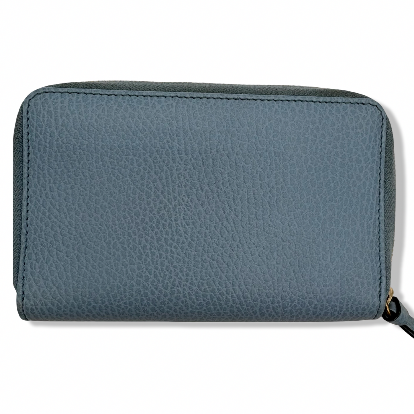 Pre-Owned Gucci Leather Zip Around Blue Wallet - G1188