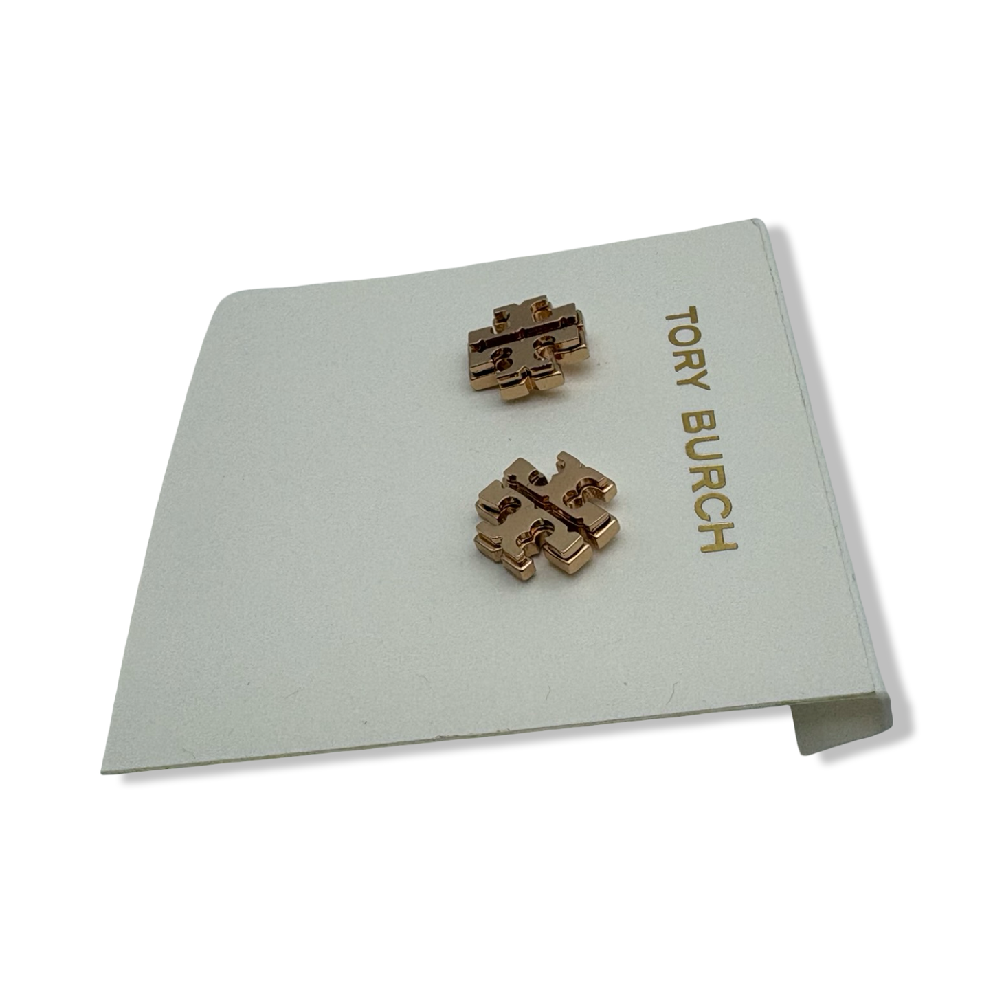 Pre-Owned Tory Burch Women's Small Logo Stud Earrings (Tory Gold) - B0BP8H36DK