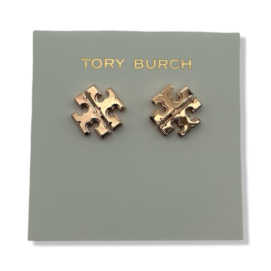 Pre-Owned Tory Burch Women's Large Logo Stud Earrings (Tory Gold) - B0CPYSWG54