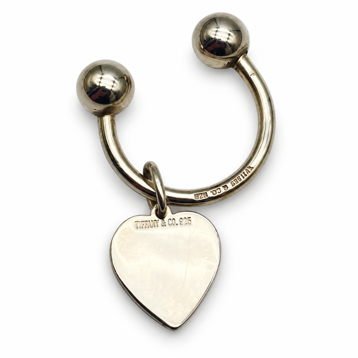 Pre-Owned Tiffany & Co Sterling Silver Tiffany Heart Key Ring - TIF1061