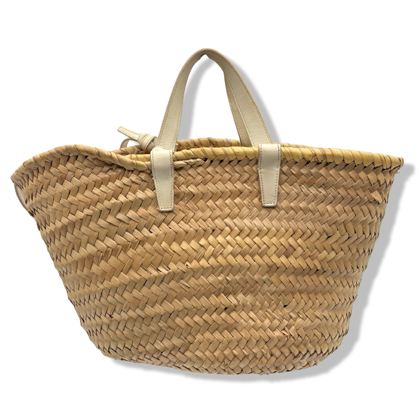Pre-Owned Celine Triomphe Classic Panier in Raffia and Calfskin - CELINE1024