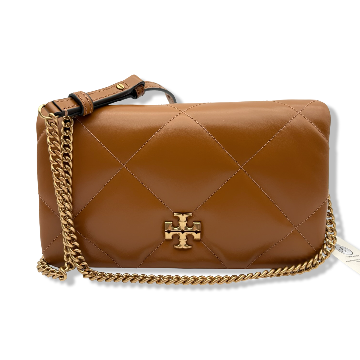 Pre-Owned Tory Burch Women's Kira Diamond Quilt Chain Wallet Handbag Tan - B0DFHPLCRS