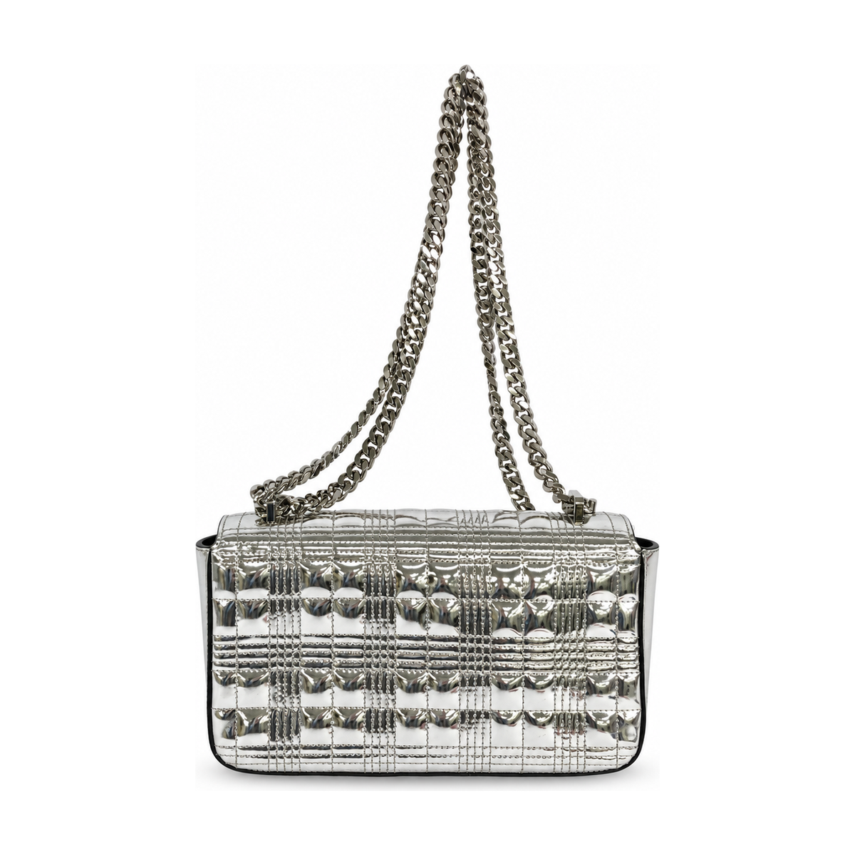 Pre-Owned Burberry Silver Enamel Shoulder Bag - BB1072