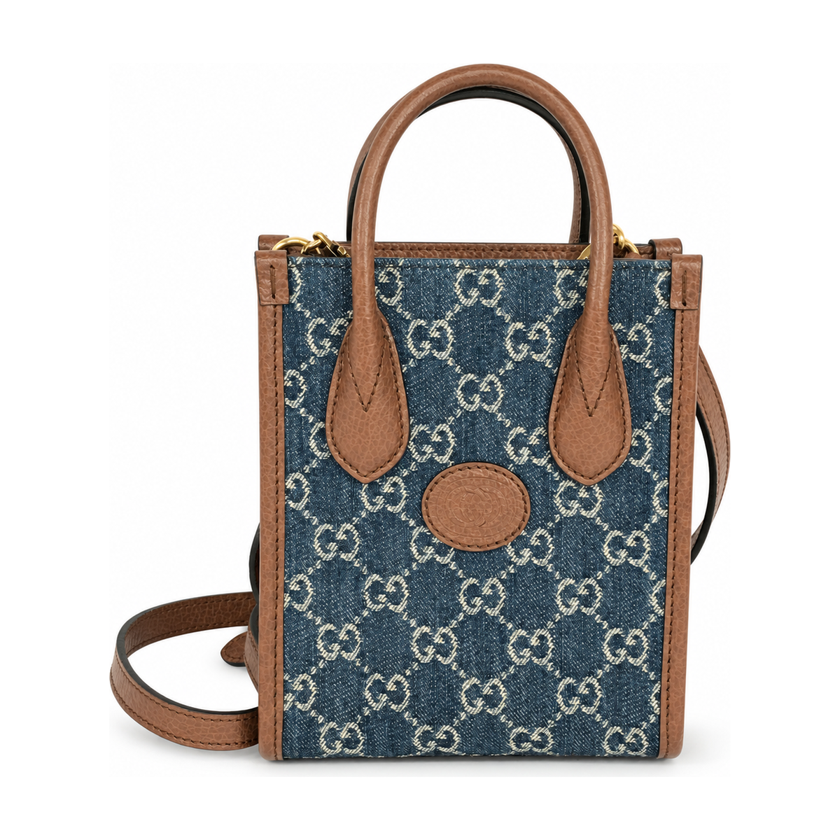 Pre-Owned Gucci Multicolor GG Denim Handbag - G1217