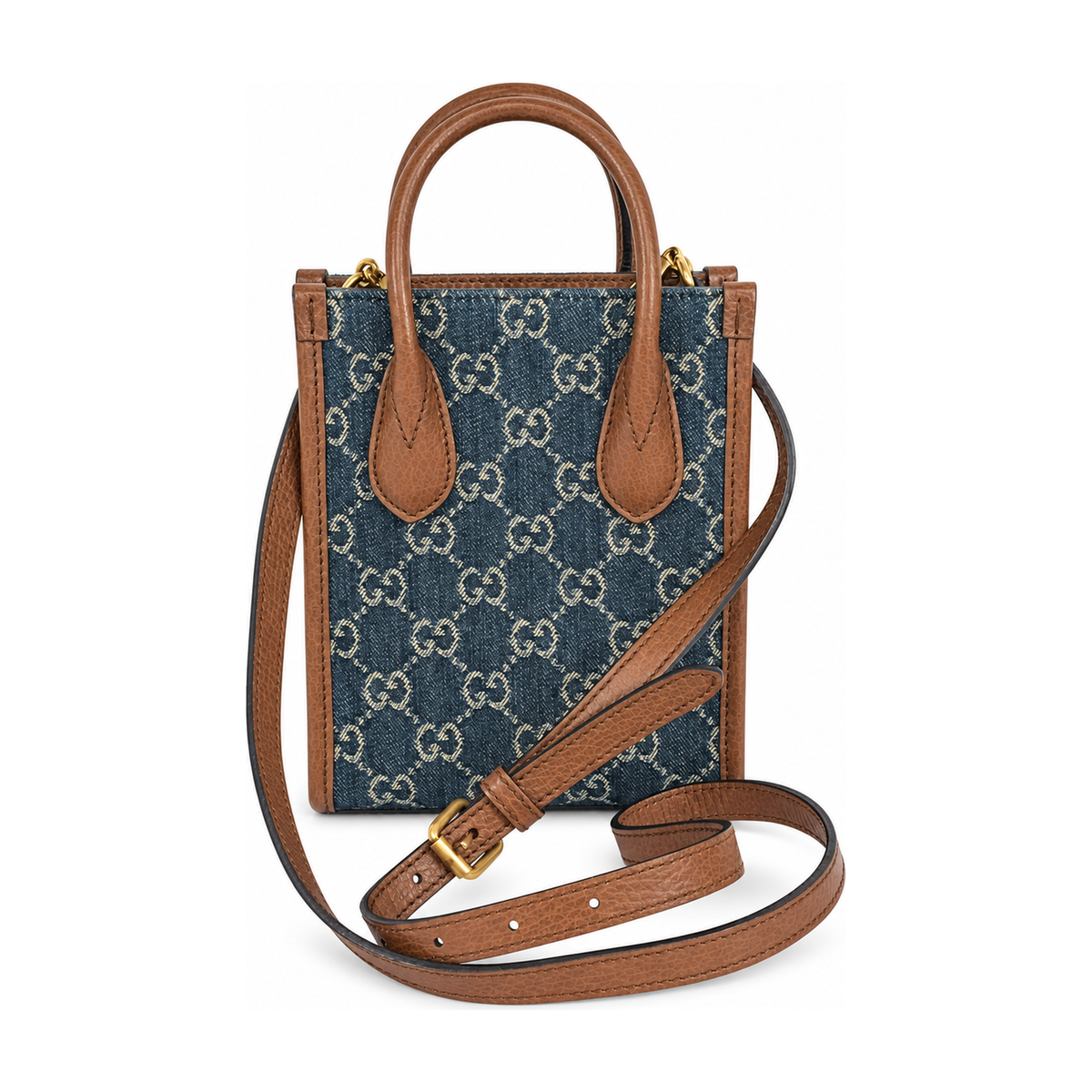 Pre-Owned Gucci Multicolor GG Denim Handbag - G1217
