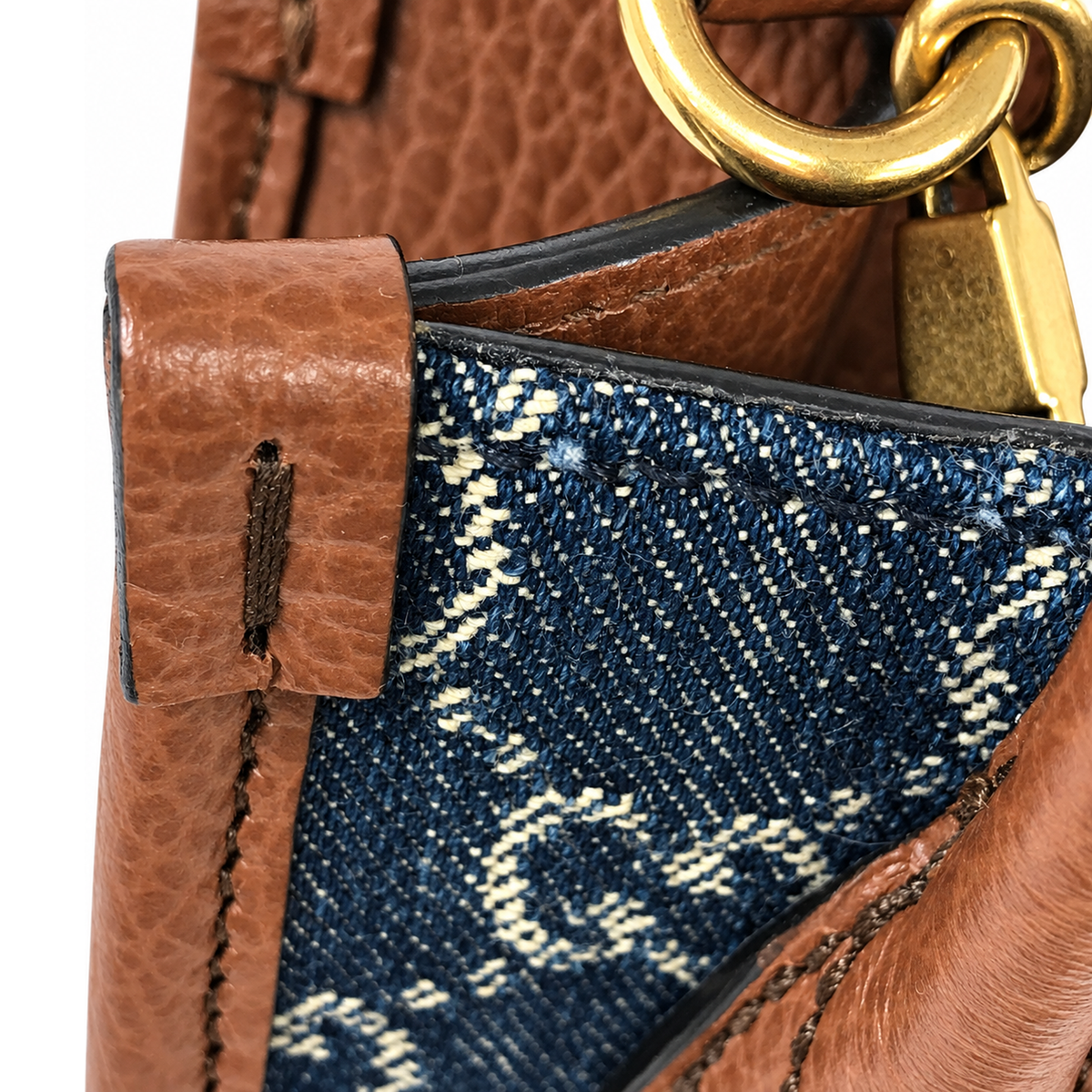 Pre-Owned Gucci Multicolor GG Denim Handbag - G1217