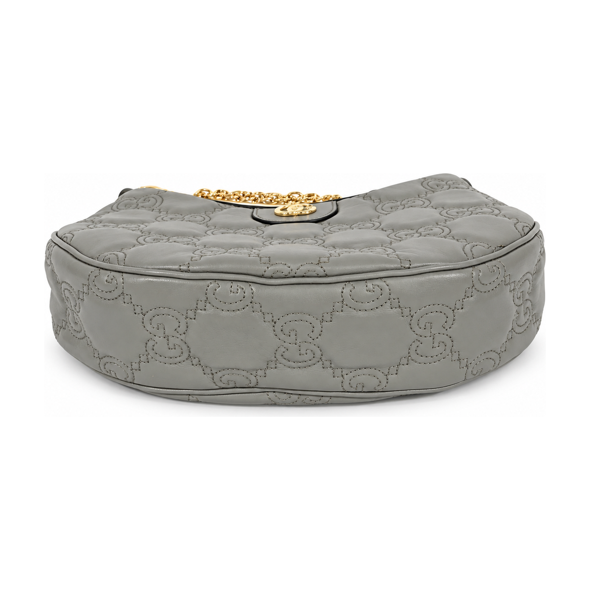 Pre-Owned Gucci Gray GG Matelasse Half Moon Hobo Small - G1216