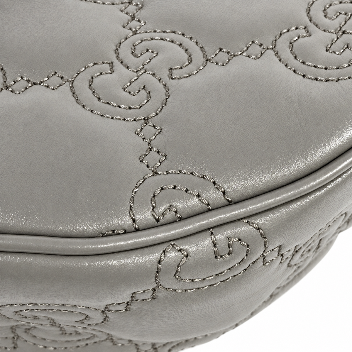 Pre-Owned Gucci Gray GG Matelasse Half Moon Hobo Small - G1216