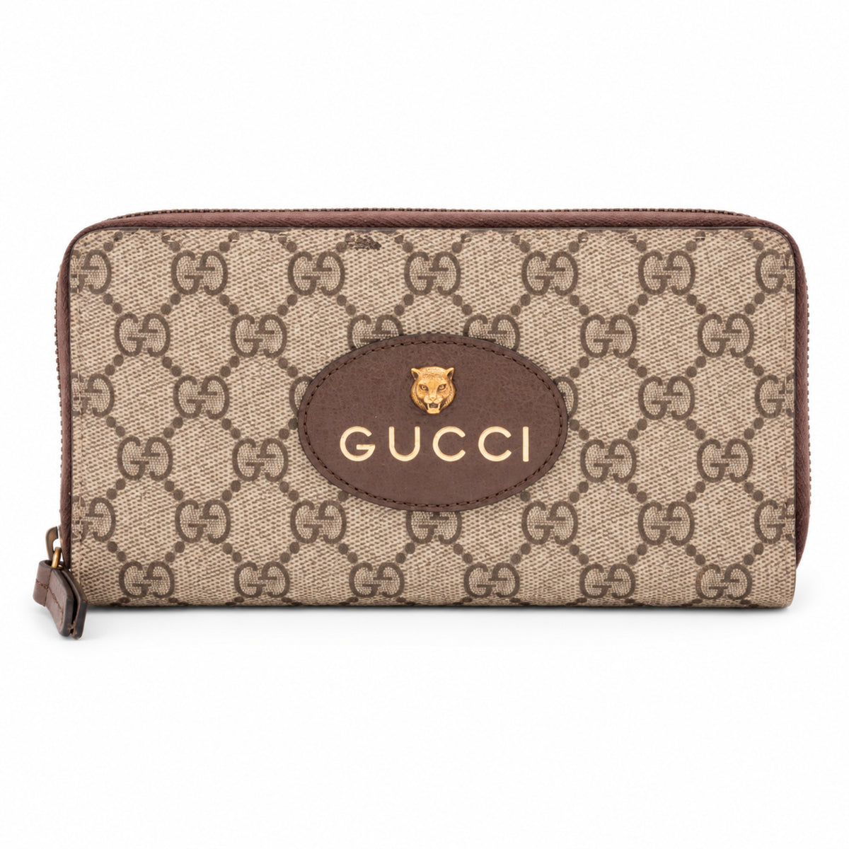 Pre-Owned Gucci GG Supreme Tiger Head Long Wallet - G1220