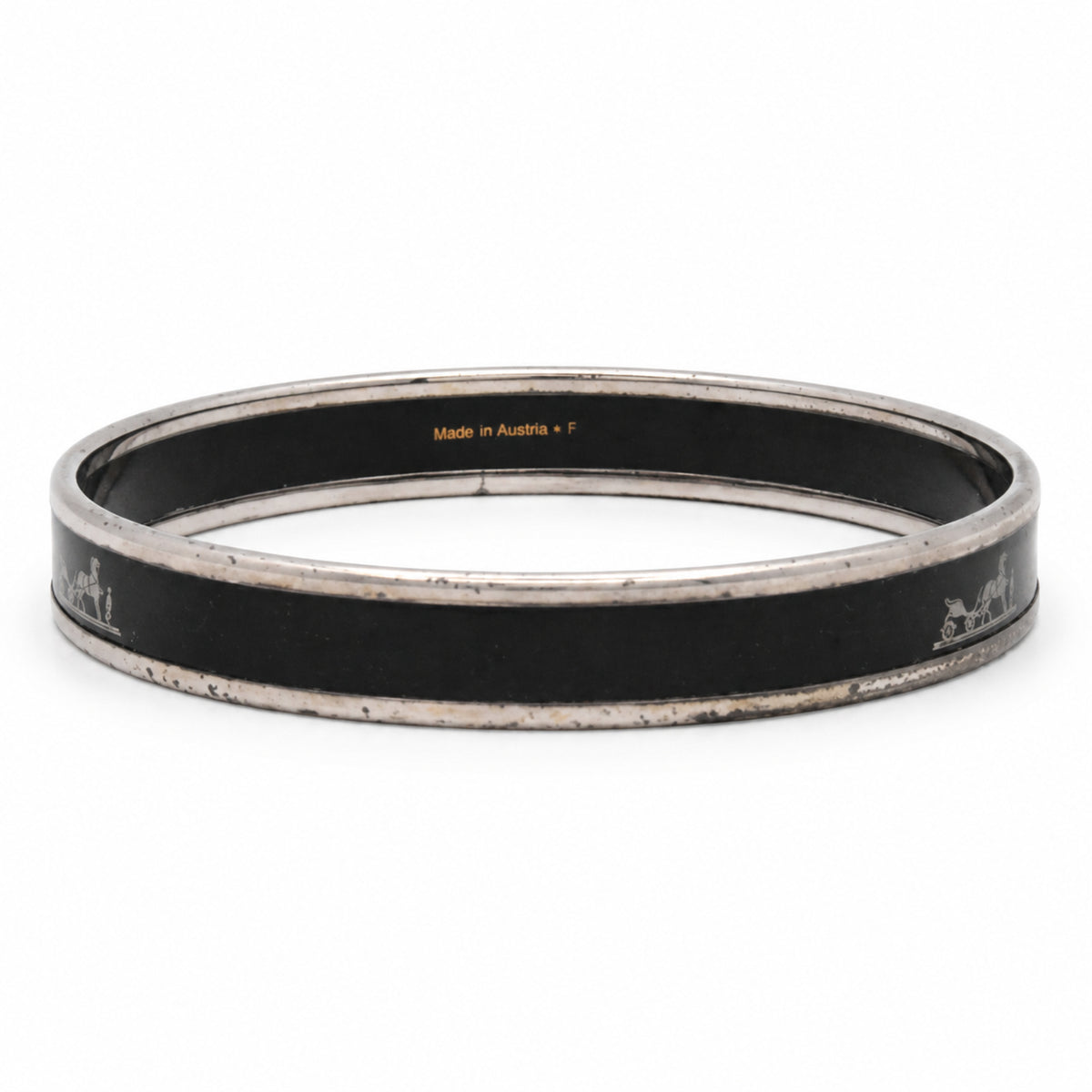 Pre-Owned Hermes Enamel Fan Carriage Bangle - Small - HER1027