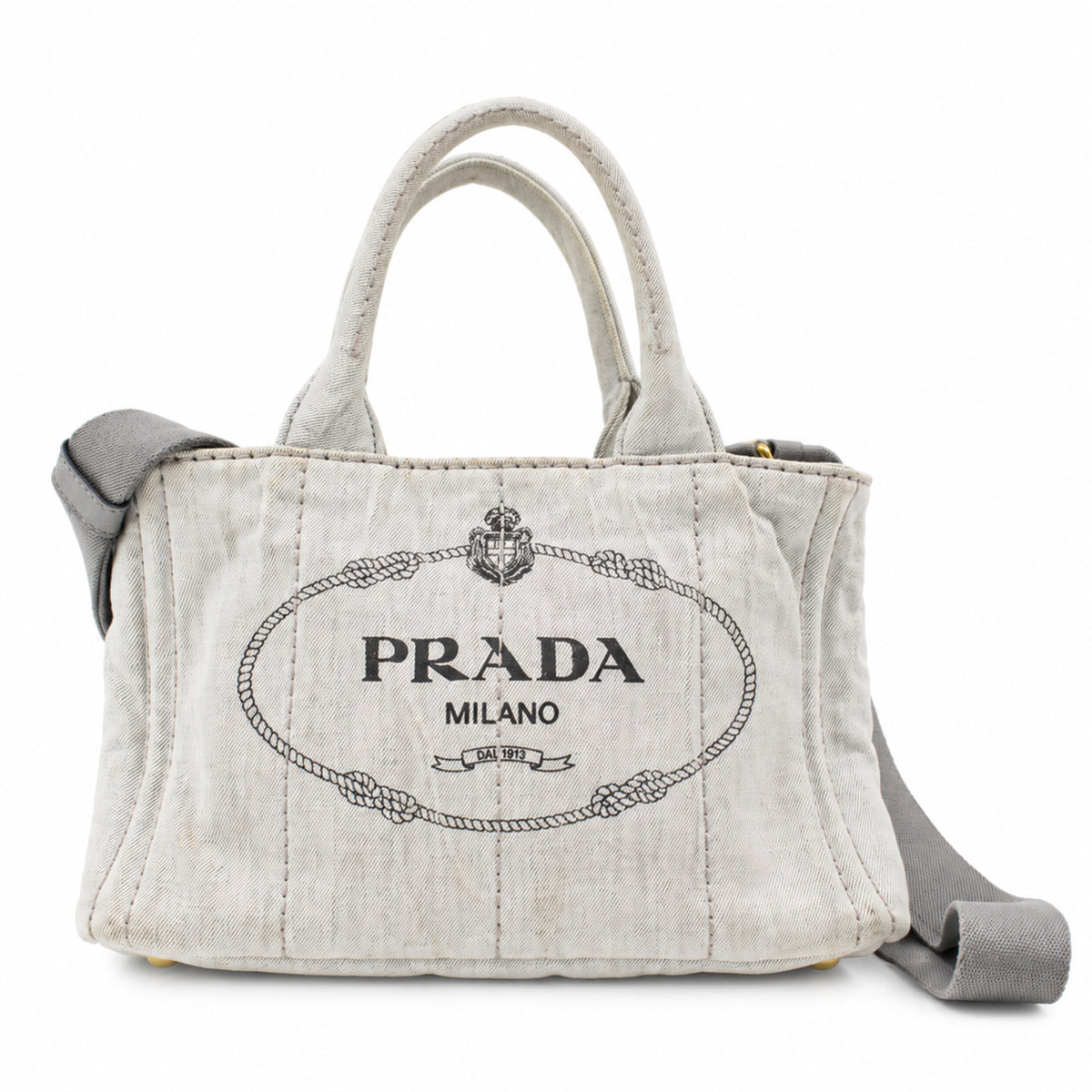 Pre-Owned Prada Canapa Denim Handbag - P1032