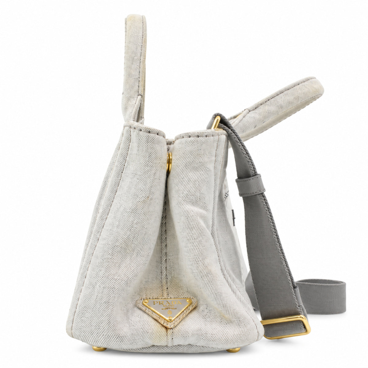 Pre-Owned Prada Canapa Denim Handbag - P1032