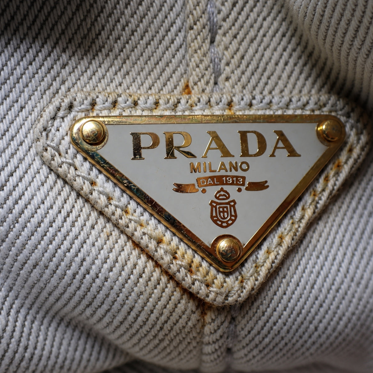 Pre-Owned Prada Canapa Denim Handbag - P1032