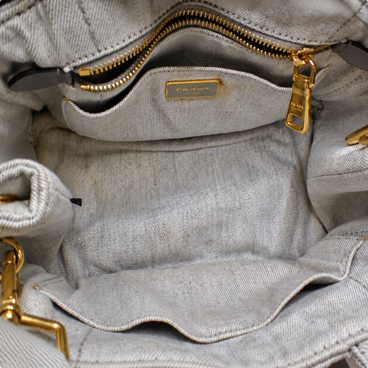 Pre-Owned Prada Canapa Denim Handbag - P1032