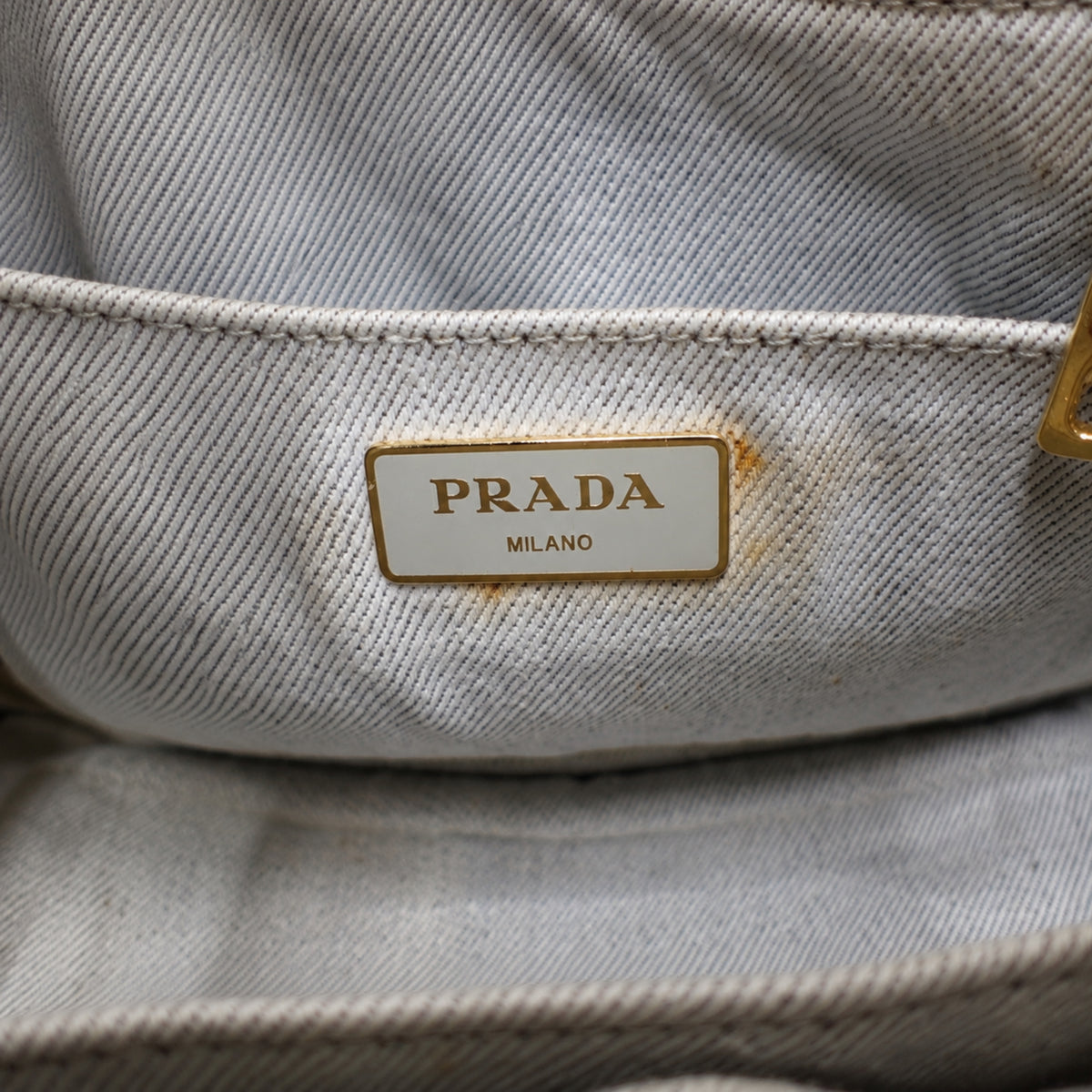 Pre-Owned Prada Canapa Denim Handbag - P1032
