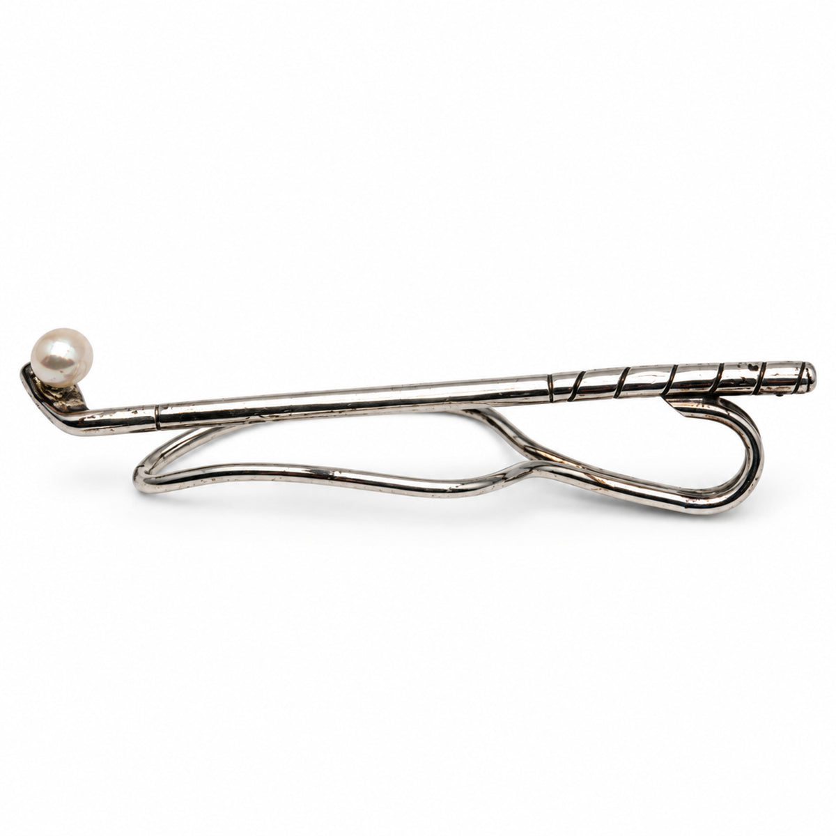 Pre-Owned Tiffany & Co. Sterling Silver Golf Club Tie Pin with Pearl - TIF1081