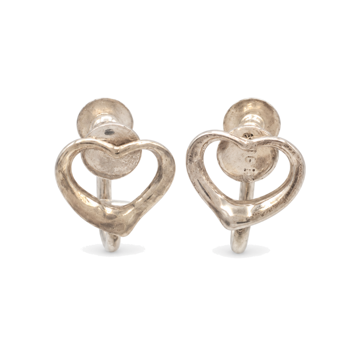 Pre-Owned Tiffany & Co. Sterling Silver Open Heart Clip-On Earrings - TIF1062