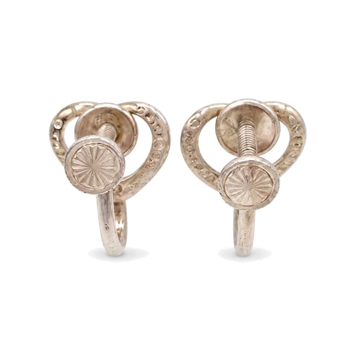 Pre-Owned Tiffany & Co. Sterling Silver Open Heart Clip-On Earrings - TIF1062