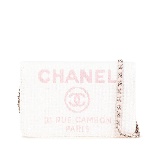 Pre-Owned Chanel Canvas Deauville Wallet on Chain Crossbody Bag - CH1056